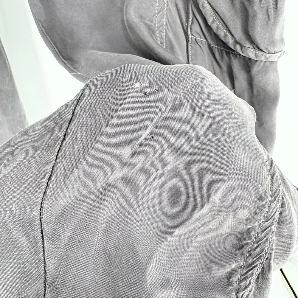 Johnny Was Ramble Pull-On Cupro Cargo Jogger Pants Grey Size‎ M Coastal Grandma